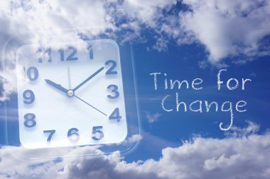 Saat ve değişimin vakti kelime ile gökyüzü