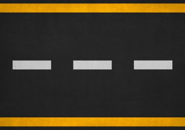 asfalt yol üstten görünüm beyaz Kesikli çizgi ile