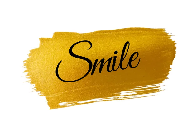 Посмішка на золотому фоні фарби — стокове фото
