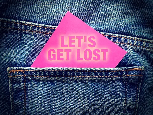 Let Get Lost Word Jeans Background — 스톡 사진