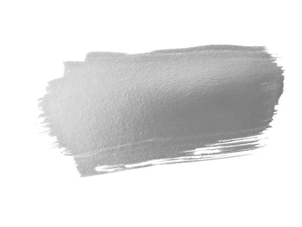 Χρώμα Ασημένιο επίχρισμα εγκεφαλικό επεισόδιο λεκέ σε άσπρο φόντο — Φωτογραφία Αρχείου