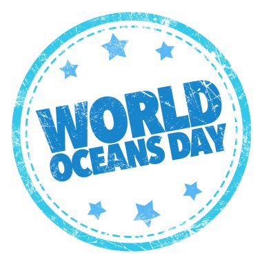 Dünya Okyanus Günü için mavi pul