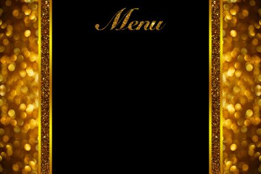 Gül altın bokeh arka plan menüsü kelime