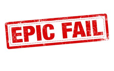 Beyaz arkaplanda Epic Fail kırmızı pul metni