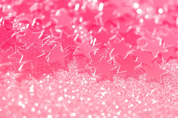 Roze sterren glitter abstracte twinkled lichte achtergrond — Stockfoto