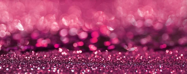 Roze glitter bokeh textuur abstracte achtergrond banner — Stockfoto