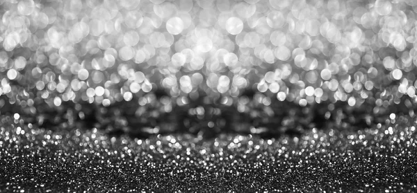 Silver white glitter bokeh texture abstract background, banner — Stock Photo, Image