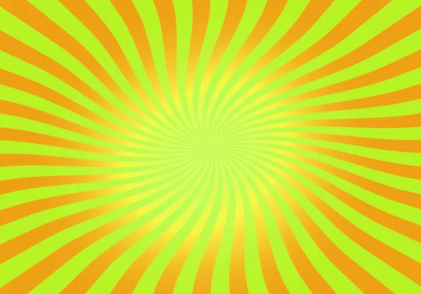Espiral abstracta verde y naranja, remolino, giro, starburst backgr —  Fotos de Stock