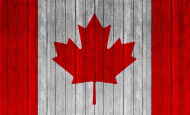 ahşap doku adam Kanada bayrağı