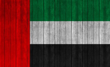 Eski ahşap dokusunda Uae Bayrağı