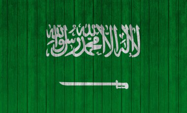 Ahşap dokusunda Suudi Arabistan bayrağı