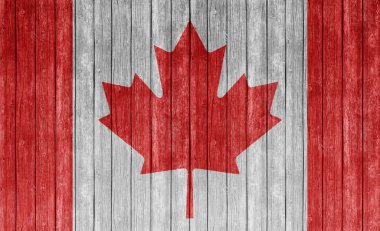 Kanada bayrağı ahşap arka plan doku