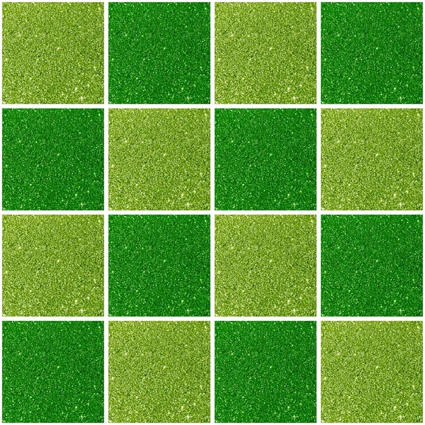 Checkered Seamless Pattern Green Glitter — Stock Photo, Image