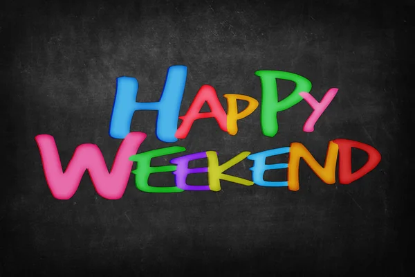 Happy Weekend Word Blackboard — Stock Photo, Image