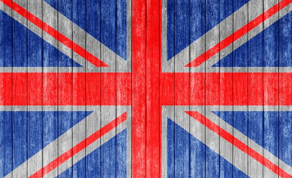 Brittisk Flagga Trä Textur Backgroun — Stockfoto