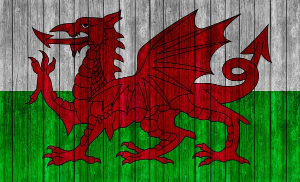 Wales Flag Old Wood Texture Backgroun — 스톡 사진