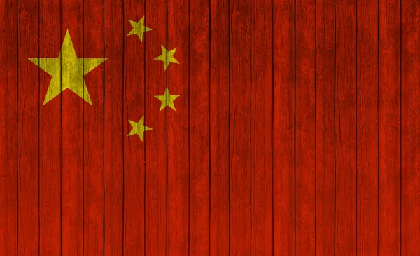 China Flag Old Wood Texture Background — 스톡 사진