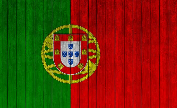 Portugal Bandera Sobre Fondo Textura Madera Vieja — Foto de Stock