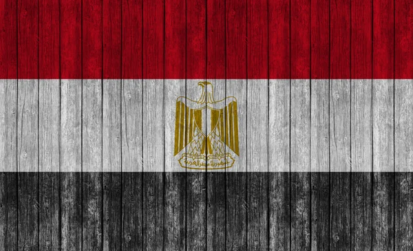 Egypte Vlag Houtstructuur Achtergrond — Stockfoto