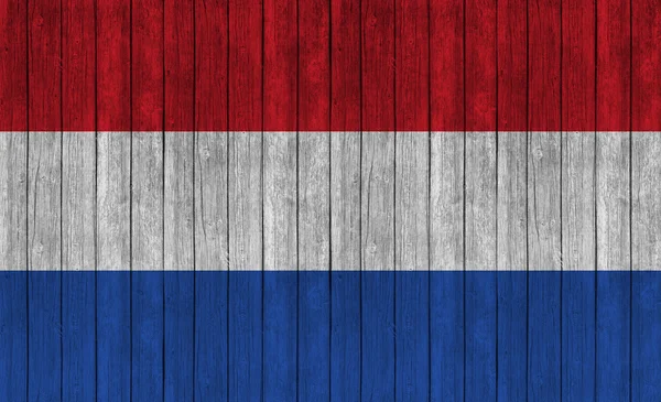 Ολλανδική Σημαία Φόντο Υφής Ξύλου — Φωτογραφία Αρχείου