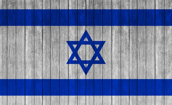 Israel Flag Painted Wood Texture Backgroun — Stock Photo, Image