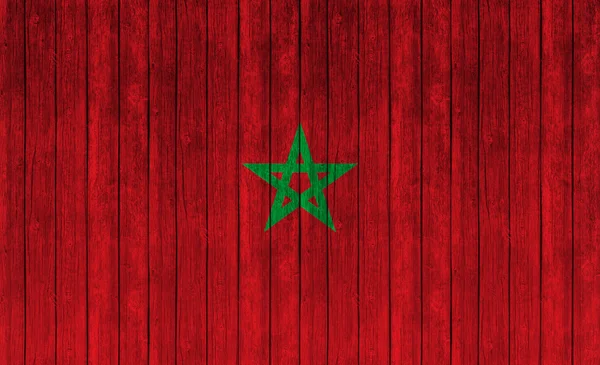Bandiera Marocco Legno Texture Backgroun — Foto Stock