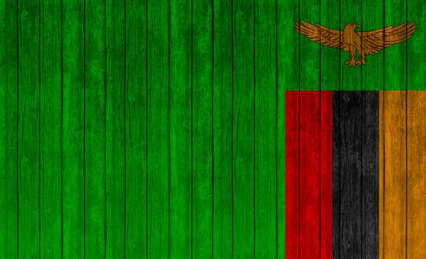 Zambia Flag Wood Texture Backgroun — Stock Photo, Image