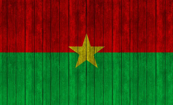 Burkina Faso Bandeira Fundo Textura Madeira — Fotografia de Stock