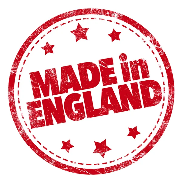 Made England Woord Rode Stempel Tekst Witte Achtergrond — Stockfoto