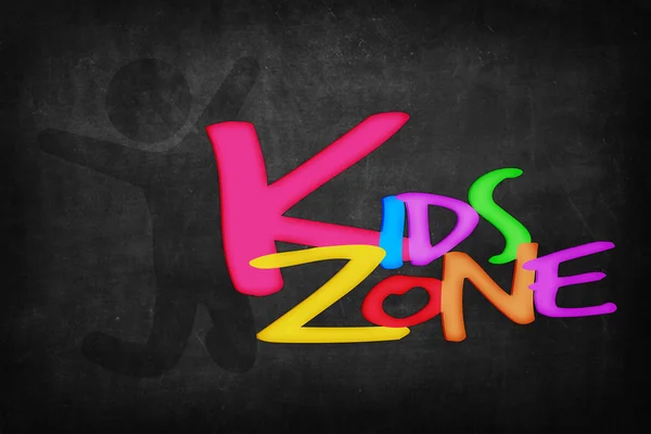 Kids Zone Word Blackboard — 스톡 사진