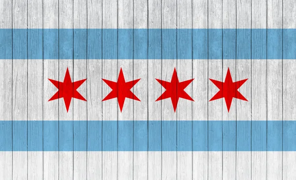 Флаг Чикаго на фоне текстуры дерева — стоковое фото