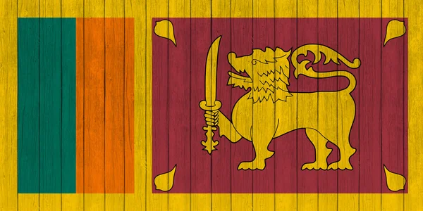 Sri lanka bandiera su sfondo texture di legno — Foto Stock