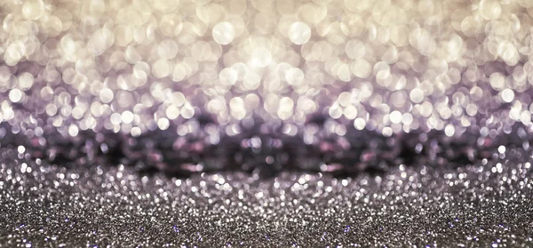 Zilver paarse glitter bokeh textuur abstracte achtergrond banner — Stockfoto