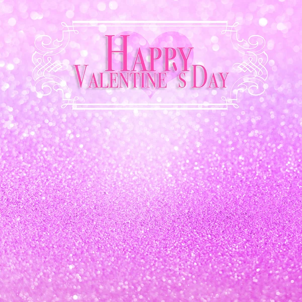 Happy Valentine Day Pink Glitter Background Copy Space — Stock Photo, Image