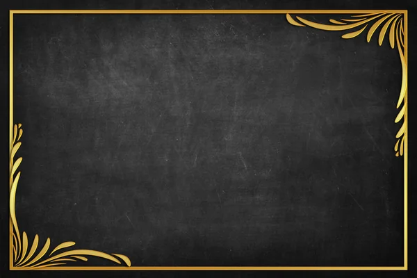 Blank Blackboard Golden Frame — Stock Photo, Image