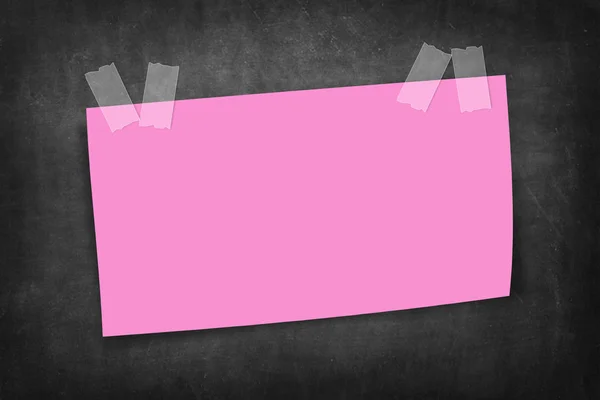 Blank Large Pink Sticky Note Chalkboard — Stock Photo, Image