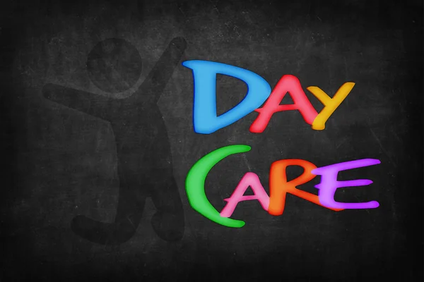 Day Care Word Blackboard — 스톡 사진