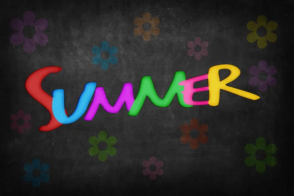 Summer Word Blackboard — 스톡 사진