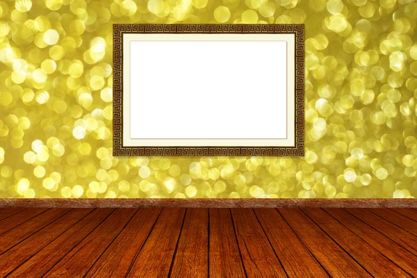 Blank Frame Bokeh Wall Mock Your Product Content — Stock Photo, Image