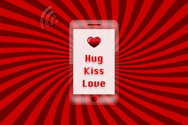 Valentine Day Background Hug Kiss Love — Stock Photo, Image