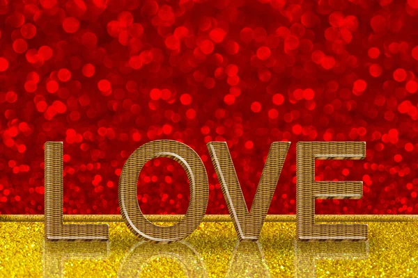 Love Word Red Bokeh Background Valentine Day — стоковое фото