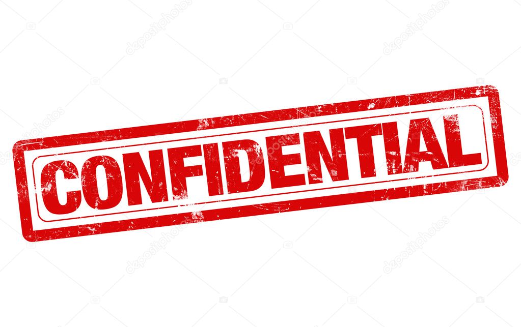Confidential word red stamp text on white background
