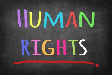 Tahta arka planda insan hakları kavramı