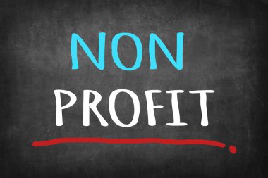 Kar amacı gütmeyen yazı tahtası arka planında