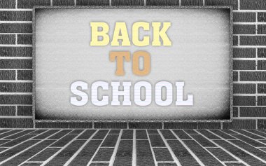Gri tuğla duvar ve tuğla zemin iç zemin arka plan, okula geri dönmek