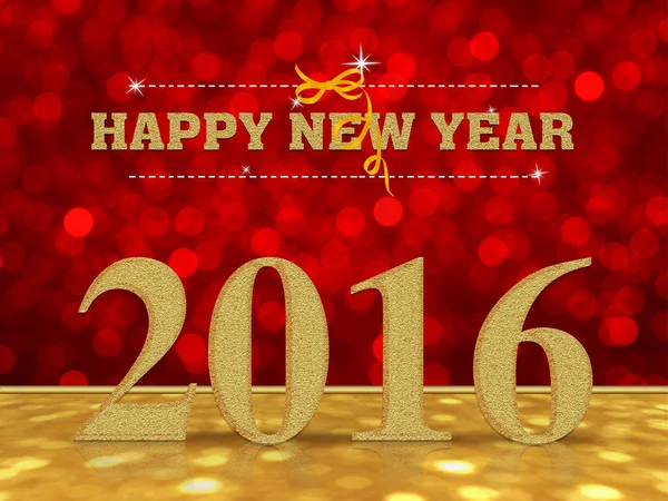 Frohes Neues Jahr 2016 Auf Rotem Bokeh Hintergrund — Stockfoto