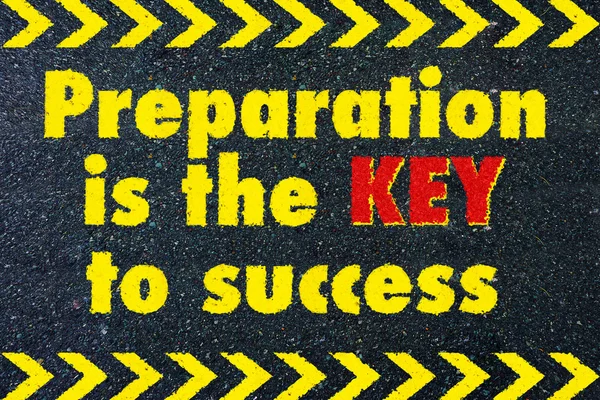 Preparation Key Success Motivational Quote Road — Stock Photo, Image