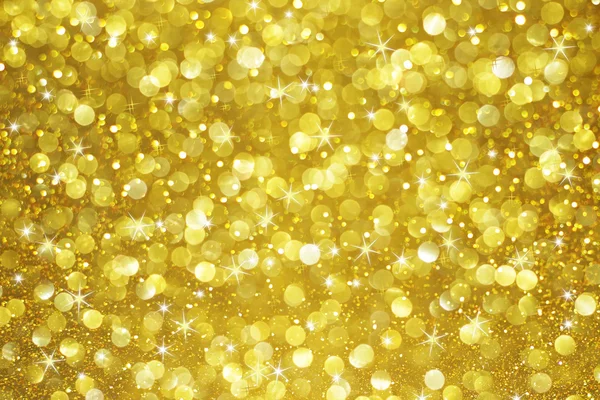 Gold Glitter Bokeh Stars Abstract Background — 스톡 사진