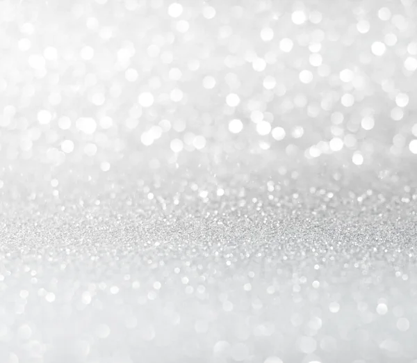 Wit Zilver Glitter Bokeh Textuur Kerst Abstracte Achtergrond — Stockfoto