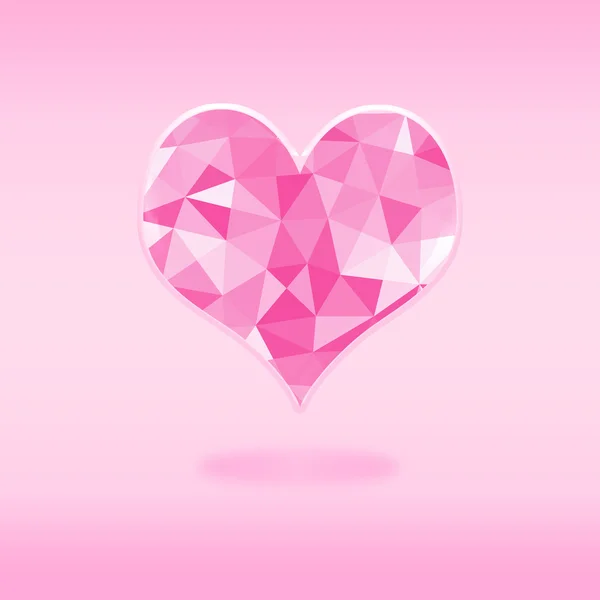 Розовое Сердце Абстрактный Фон Треугольников Низким Поли — стоковое фото